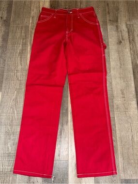 Dickies womens 0/24 carpenter Pants with white Contrast Stitching